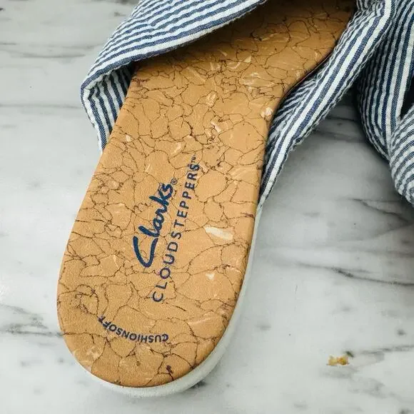 Clark’s Eliza Shore Slide Blue Sandals Women’s Size 7 - Picture 10 of 11